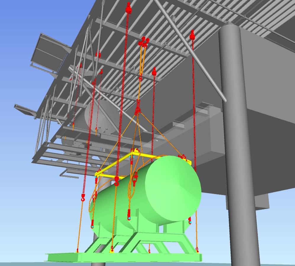 Below-deck lifting of container