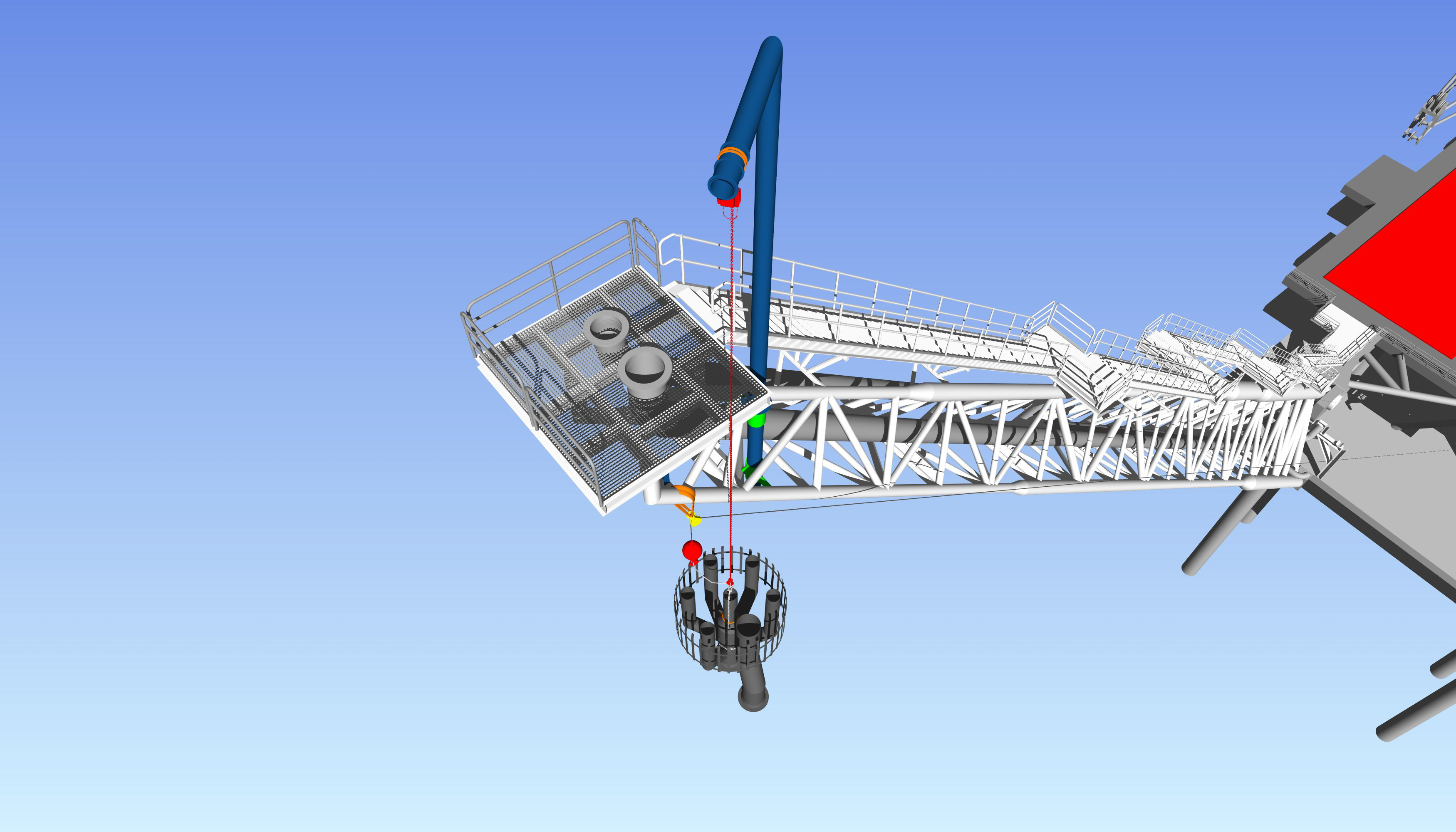 retractable-davit-flare-tip-handling