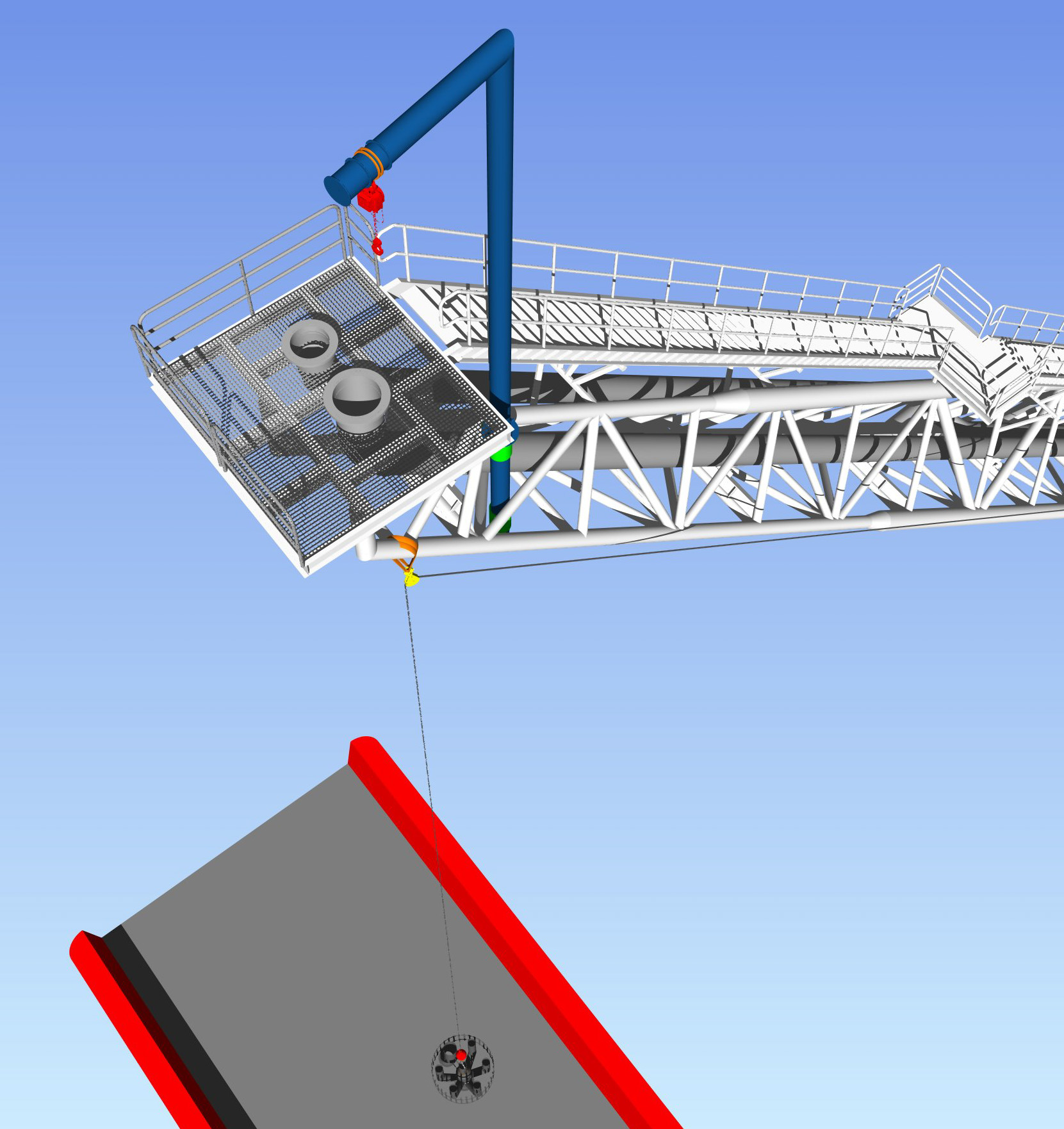 retractable-davit-flare-tip-handling