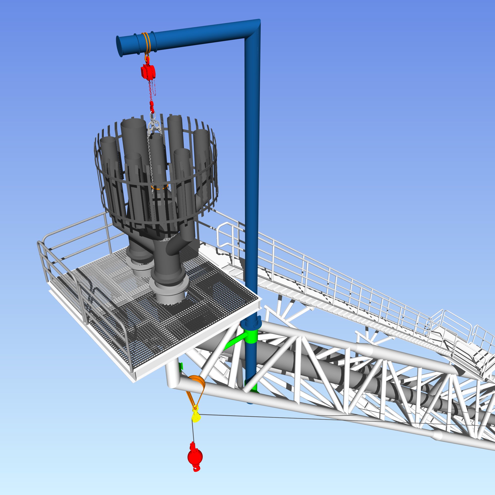 retractable-davit-flare-tip-handling